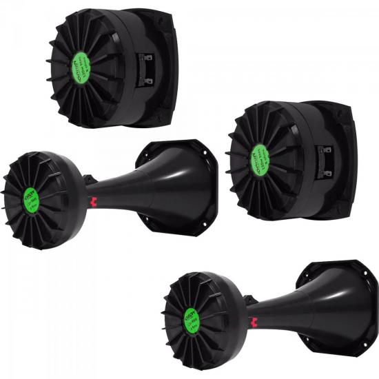 Kit Som Automotivo 120W RMS 8 Ohms 2 DRIVERS + 2 CORNETAS LONGAS + 2 por 0,00 à vista no boleto/pix ou parcele em até 1x sem juros. Compre na loja Mundomax!