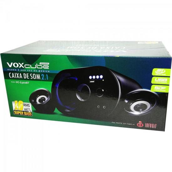 Caixa Multimídia 2.1 16W RMS com Bluetooth VC-G300BT Preta INFOKIT por 0,00 à vista no boleto/pix ou parcele em até 1x sem juros. Compre na loja Mundomax!