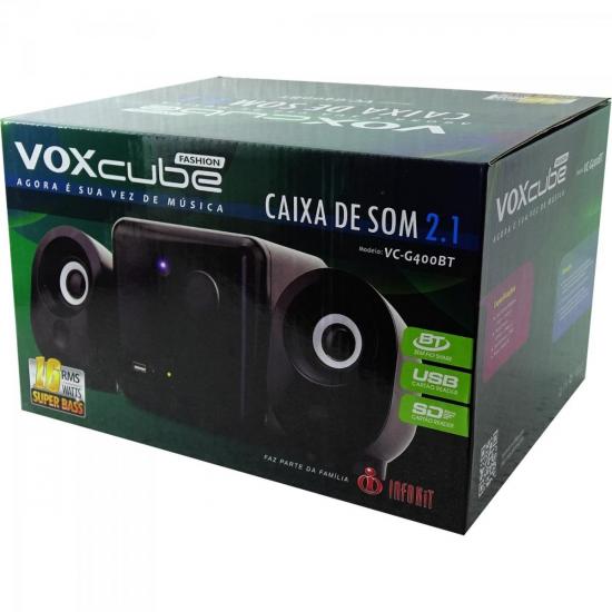 Caixa Multimídia 2.1 16W RMS com Bluetooth VC-G400BT Preta INFOKIT por 0,00 à vista no boleto/pix ou parcele em até 1x sem juros. Compre na loja Mundomax!