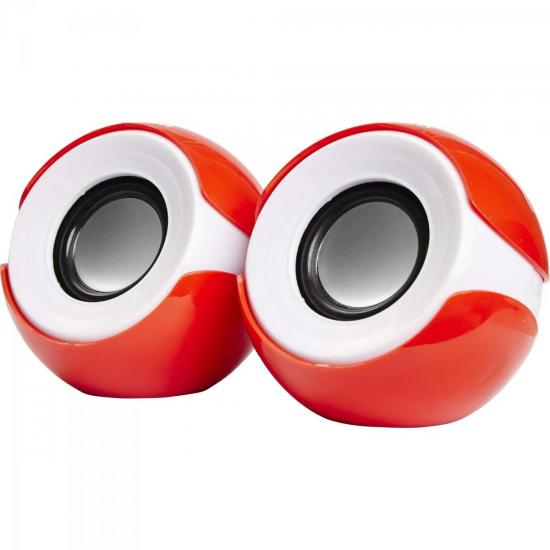 Caixa Multimídia 2.0 5W RMS CS-69 Vermelha/Branca EXBOM por 0,00 à vista no boleto/pix ou parcele em até 1x sem juros. Compre na loja Mundomax!