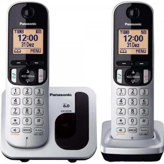 Telefone sem Fio com ID Base + Ramal KX-TGC212LB1 Cinza Panasonic (61490)