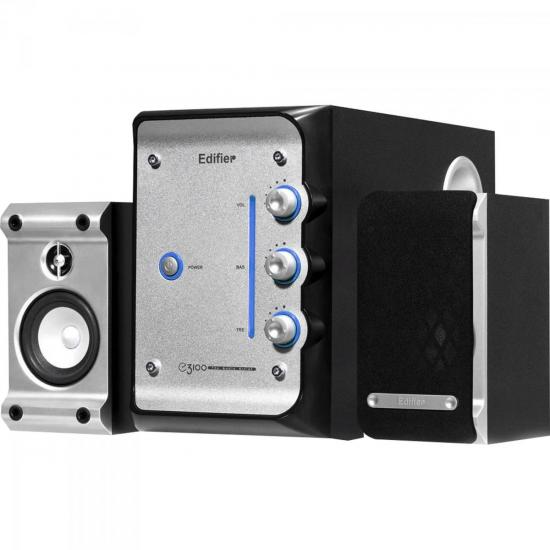 Caixa de Som 2.1 com Subwoofer 28W RMS E3100 Preto/Prata EDIFIER por 0,00 à vista no boleto/pix ou parcele em até 1x sem juros. Compre na loja Mundomax!