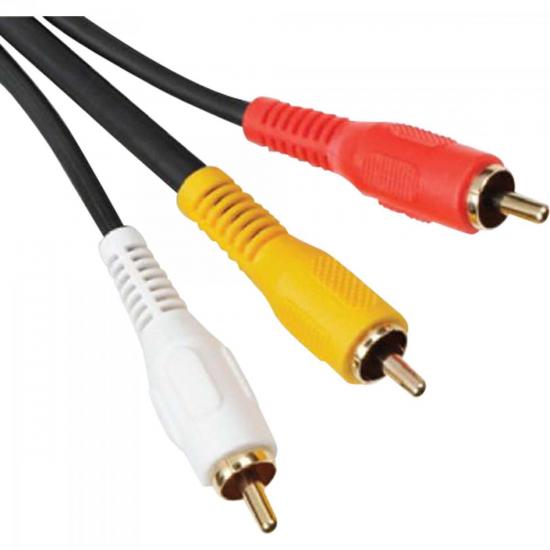 Cabo 3 RCA Macho x 3 RCA Macho Com Coaxial 1,8m Preto Storm por 69,00 à vista no boleto/pix ou parcele em até 2x sem juros. Compre na loja Mundomax!