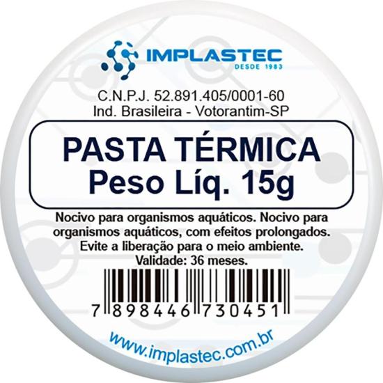 Pasta Térmica de Silicone 15g Implastec por 5,00 à vista no boleto/pix ou parcele em até 1x sem juros. Compre na loja Mundomax!
