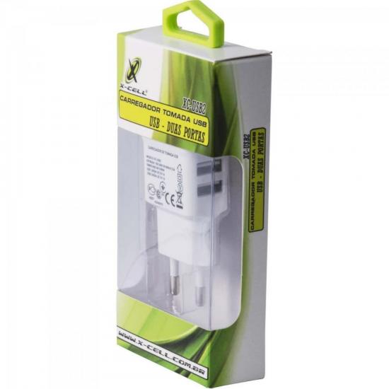 Carregador de Celular com 2 USB Bivolt XC-USB-2 Branco X-CELL por 0,00 à vista no boleto/pix ou parcele em até 1x sem juros. Compre na loja Mundomax!