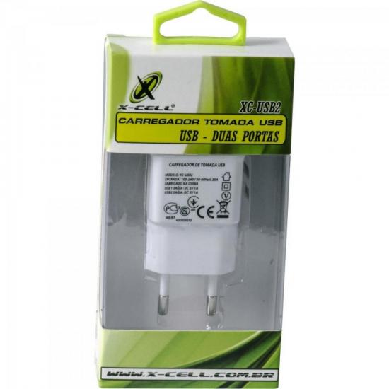 Carregador de Celular com 2 USB Bivolt XC-USB-2 Branco X-CELL por 0,00 à vista no boleto/pix ou parcele em até 1x sem juros. Compre na loja Mundomax!