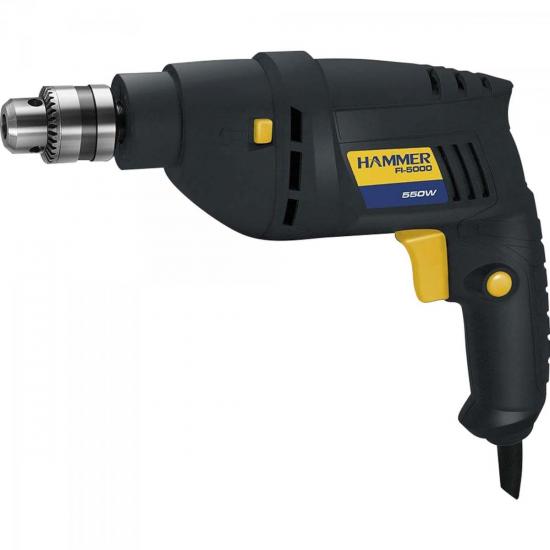 Furadeira de Impacto 550W 110V 3/8\" FI-5000 Preta HAMMER por 0,00 à vista no boleto/pix ou parcele em até 1x sem juros. Compre na loja Mundomax!