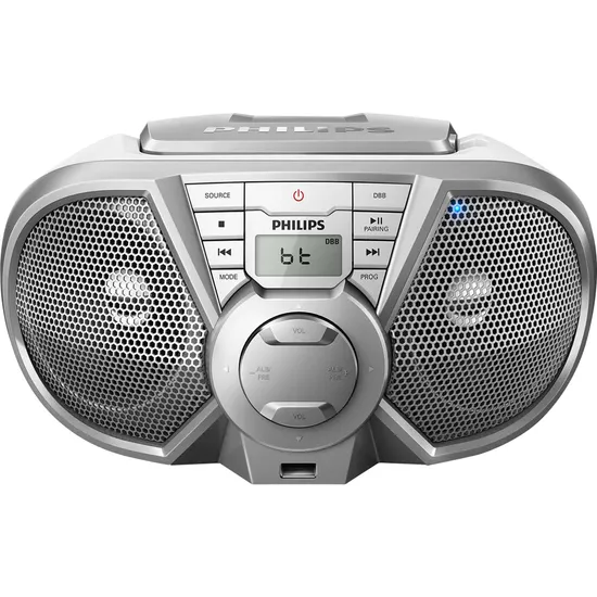Rádio Portátil CD/USB/FM/Bluetooth PX3125STX/78 Prata PHILIPS (61640)
