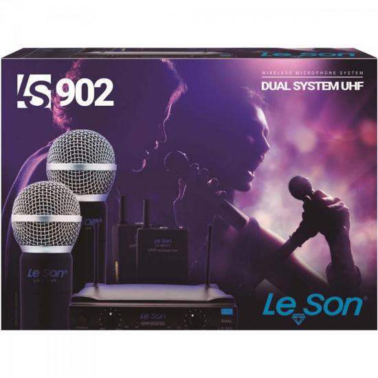 Microfone Duplo sem Fio LS902-UHF-HT/HT Preto LESON por 753,90 à vista no boleto/pix ou parcele em até 10x sem juros. Compre na loja Mundomax!