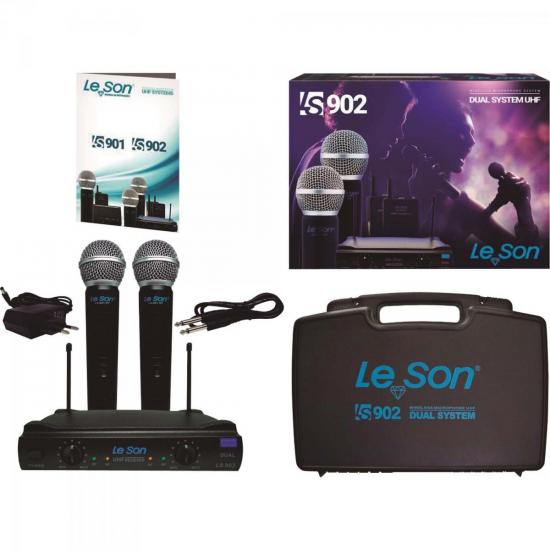 Microfone Duplo sem Fio LS902-UHF-HT/HT Preto LESON por 753,90 à vista no boleto/pix ou parcele em até 10x sem juros. Compre na loja Mundomax!