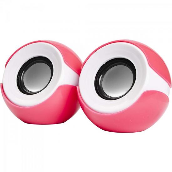Caixa Multimídia 2.0 5W RMS CS-69 Rosa/Branca EXBOM por 0,00 à vista no boleto/pix ou parcele em até 1x sem juros. Compre na loja Mundomax!