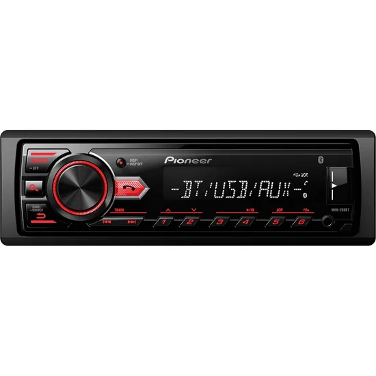 Auto Rádio USB/AM/FM/Bluetooth MVH-298BT Preto PIONEER por 0,00 à vista no boleto/pix ou parcele em até 1x sem juros. Compre na loja Mundomax!