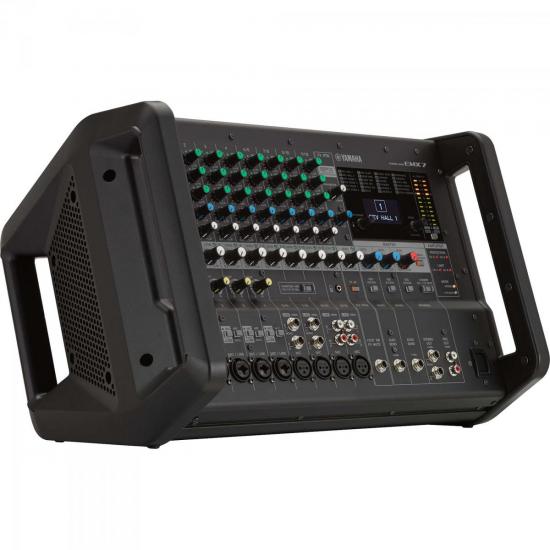 Mesa de Som Analógico Amplificado EMX7 Preto YAMAHA - Mundomax