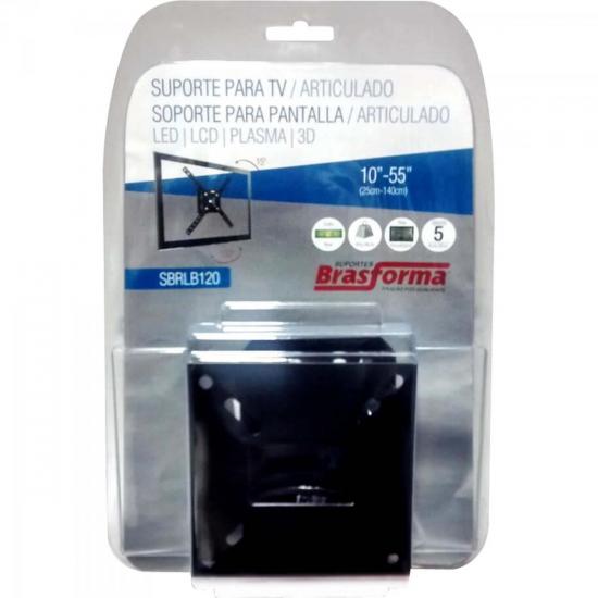 Suporte Articulado TV 10\" a 55\" SBRLB120 Preto BRASFORMA por 0,00 à vista no boleto/pix ou parcele em até 1x sem juros. Compre na loja Mundomax!