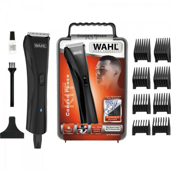 Máquina de Corte Bivolt HAIRCUT AND BEARD CORDED POWER Preta WAHL por 155,90 à vista no boleto/pix ou parcele em até 6x sem juros. Compre na loja Mundomax!