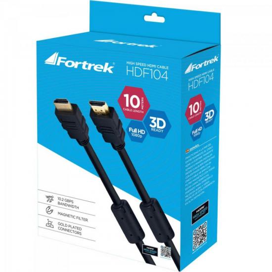 Cabo HDMI 1.4 3D Com Filtro HDF-104/10M Preto FORTREK por 66,90 à vista no boleto/pix ou parcele em até 2x sem juros. Compre na loja Mundomax!