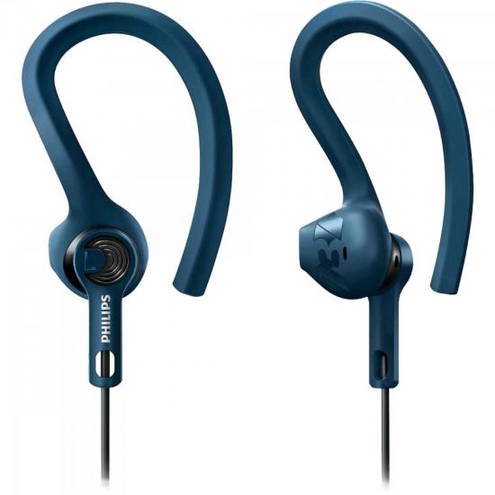 Fone de Ouvido Esportivo 3 em 1 SHQ1400BL/00 Azul PHILIPS por 0,00 à vista no boleto/pix ou parcele em até 1x sem juros. Compre na loja Mundomax!