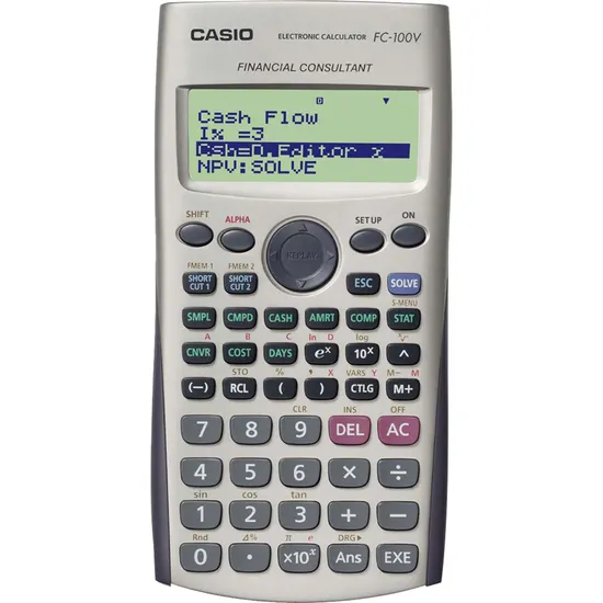 Calculadora Financeira Casio FC-100V Branca por 227,99 à vista no boleto/pix ou parcele em até 9x sem juros. Compre na loja Mundomax!