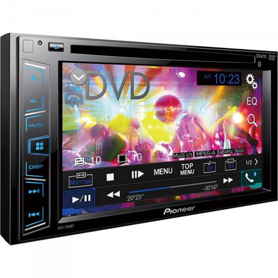 Auto Rádio DVD/USB/AM/FM/BLUETOOTH AVH-298BT Preto PIONEER por 0,00 à vista no boleto/pix ou parcele em até 1x sem juros. Compre na loja Mundomax!