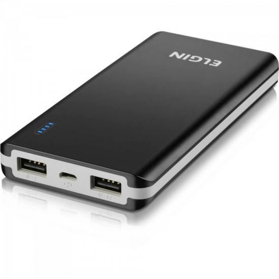 Carregador Portátil USB 10000mAh CP10K SLIM Preto/Cinza ELGIN por 0,00 à vista no boleto/pix ou parcele em até 1x sem juros. Compre na loja Mundomax!