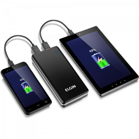 Carregador Portátil USB 10000mAh CP10K SLIM Preto/Cinza ELGIN por 0,00 à vista no boleto/pix ou parcele em até 1x sem juros. Compre na loja Mundomax!