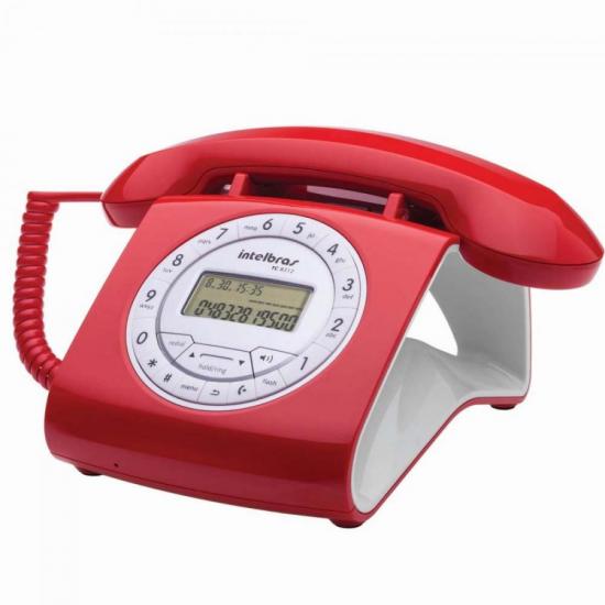 Telefone c/ fio RETRO TC8312 Vermelho INTELBRAS por 0,00 à vista no boleto/pix ou parcele em até 1x sem juros. Compre na loja Mundomax!