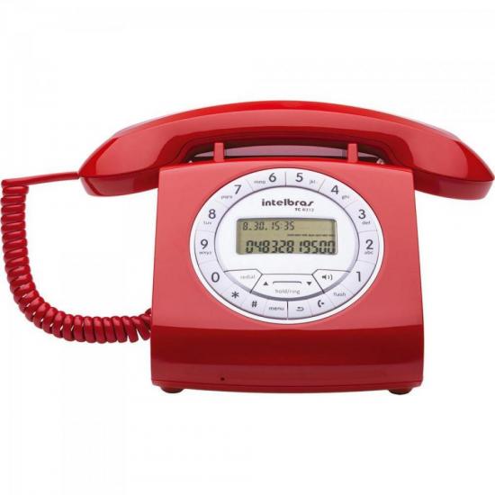 Telefone c/ fio RETRO TC8312 Vermelho INTELBRAS por 0,00 à vista no boleto/pix ou parcele em até 1x sem juros. Compre na loja Mundomax!