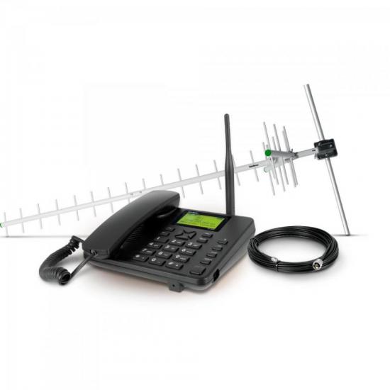 Kit Telefone Celular Fixo + Antena CFA-5022 Preto INTELBRAS por 0,00 à vista no boleto/pix ou parcele em até 1x sem juros. Compre na loja Mundomax!
