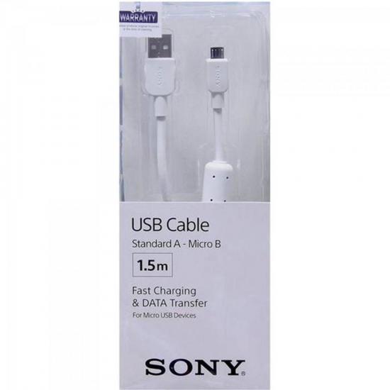 Cabo de Transferência e Carregamento Micro USB CP-AB150 1,5m Branco SONY por 29,99 à vista no boleto/pix ou parcele em até 1x sem juros. Compre na loja Mundomax!