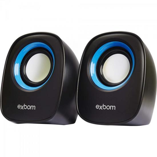 Caixa Multimídia 2.0 5W RMS CS-89 Preta/Azul EXBOM por 0,00 à vista no boleto/pix ou parcele em até 1x sem juros. Compre na loja Mundomax!