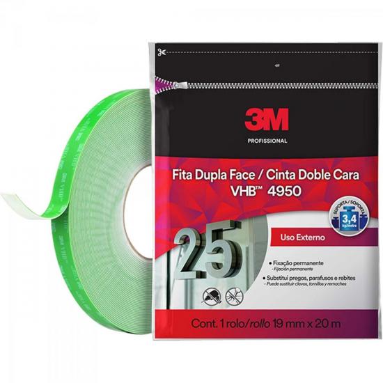 Fita Dupla Face 19mm x 20m VHB 4950 FP Transparente 3M por 0,00 à vista no boleto/pix ou parcele em até 1x sem juros. Compre na loja Mundomax!