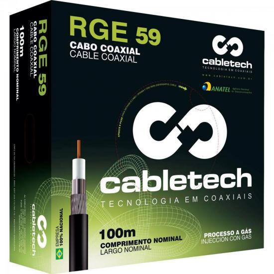 Cabo Coaxial STD59 40 BR IMP R CABLETECH por 0,00 à vista no boleto/pix ou parcele em até 1x sem juros. Compre na loja Mundomax!