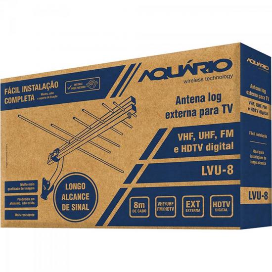 Kit Antena Log Externa TV 4 em 1 LVU-8 AQUÁRIO por 0,00 à vista no boleto/pix ou parcele em até 1x sem juros. Compre na loja Mundomax!