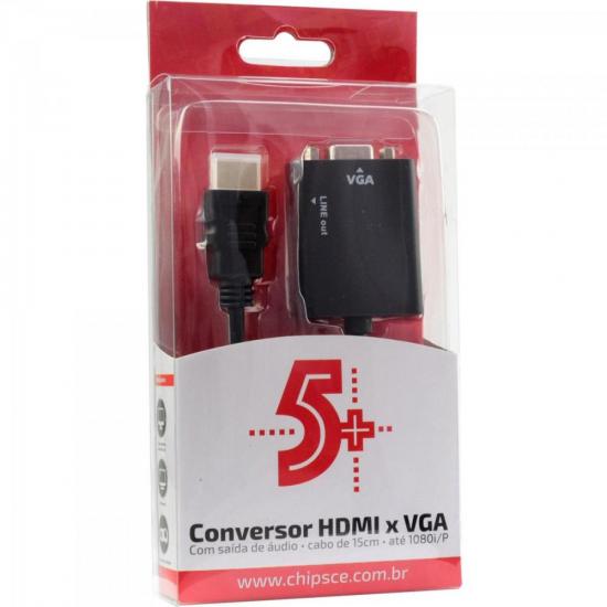 Conversor HDMI x VGA Chip Sce Preto por 32,00 à vista no boleto/pix ou parcele em até 1x sem juros. Compre na loja Mundomax!