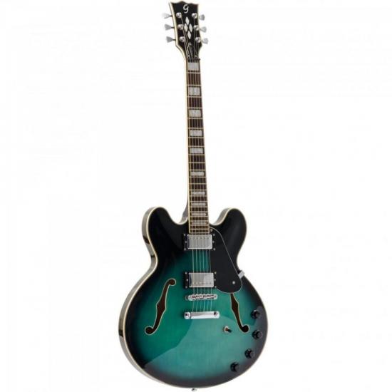 Guitarra GIANNINI Semiacústica 2H DIAMOND GSH-350 Greenburst por 0,00 à vista no boleto/pix ou parcele em até 1x sem juros. Compre na loja Mundomax!
