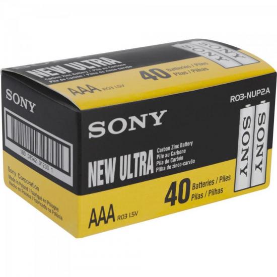 Pilha Zinco Carbono AAA ULTRA HEAVY DUTY R03-NUP2A/Z SONY por 2,90 à vista no boleto/pix ou parcele em até 1x sem juros. Compre na loja Mundomax!