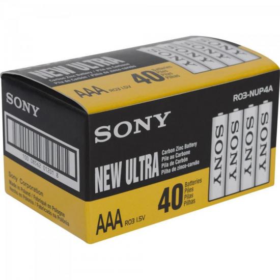 Pilha Zinco Carbono AAA ULTRA HEAVY DUTY R03-NUP4A/Z SONY por 5,90 à vista no boleto/pix ou parcele em até 1x sem juros. Compre na loja Mundomax!