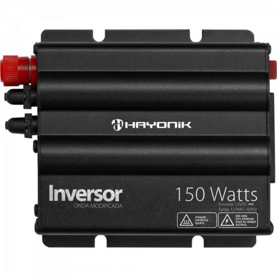 Inversor 150W 12VDC/127V Onda Modificada Cinza Escuro HAYONIK por 0,00 à vista no boleto/pix ou parcele em até 1x sem juros. Compre na loja Mundomax!