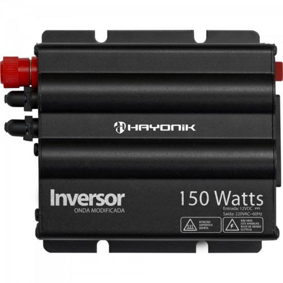 Inversor 150W 12VDC/220V Onda Modificada Cinza Escuro HAYONIK por 0,00 à vista no boleto/pix ou parcele em até 1x sem juros. Compre na loja Mundomax!