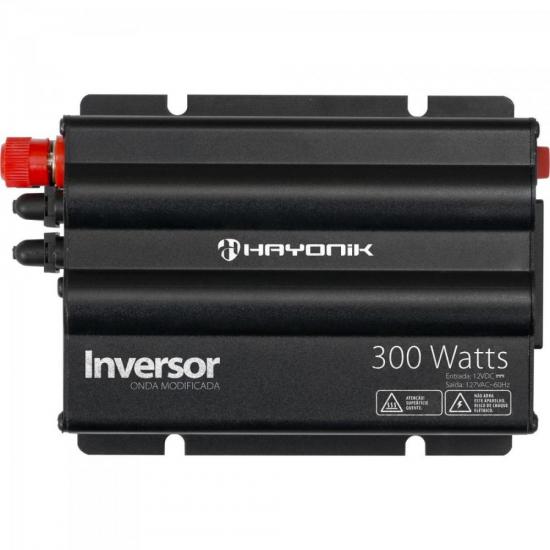 Inversor 300W 12VDC/127V Onda Modificada Cinza Escuro HAYONIK por 0,00 à vista no boleto/pix ou parcele em até 1x sem juros. Compre na loja Mundomax!
