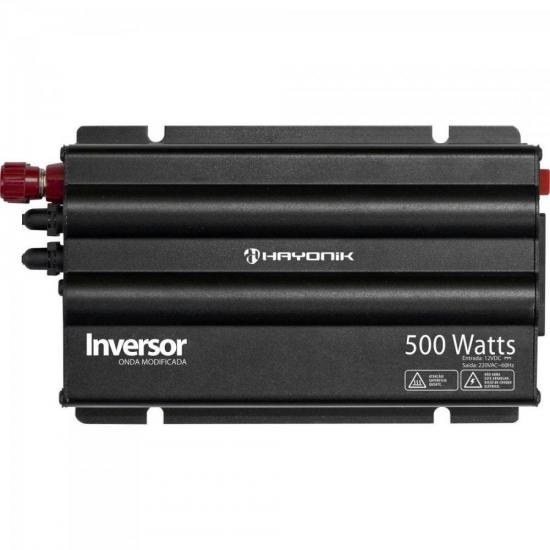 Inversor de Onda Modificada 500W 12VDC/220V Cinza Escuro HAYONIK por 0,00 à vista no boleto/pix ou parcele em até 1x sem juros. Compre na loja Mundomax!