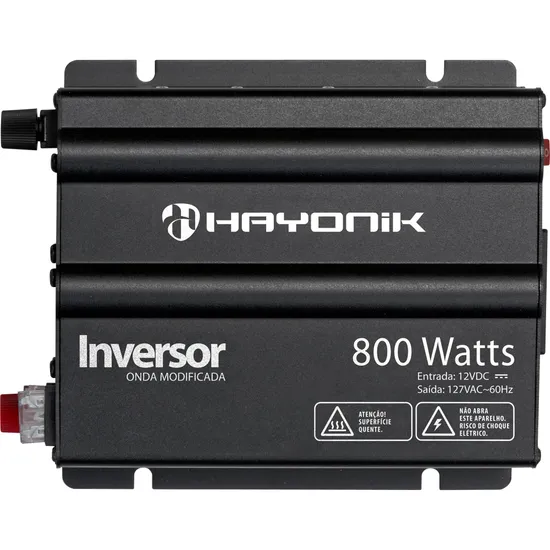 Inversor 800W 12VDC/127V Onda Modificada Cinza Escuro HAYONIK (62389)