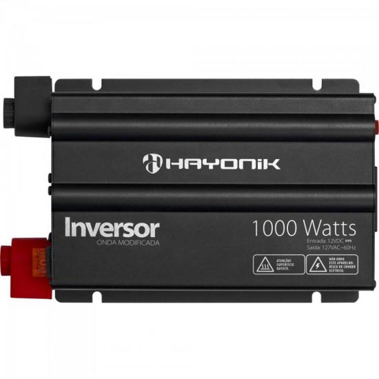 Inversor 1000W 12VDC/127V Onda Modificada Cinza Escuro HAYONIK por 0,00 à vista no boleto/pix ou parcele em até 1x sem juros. Compre na loja Mundomax!