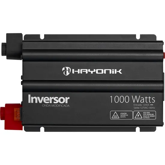Inversor 1000W 12VDC/127V Onda Modificada Cinza Escuro HAYONIK (62391)