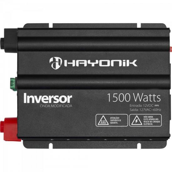 Inversor 1500W 12VDC/127V Onda Modificada Cinza Escuro HAYONIK por 0,00 à vista no boleto/pix ou parcele em até 1x sem juros. Compre na loja Mundomax!