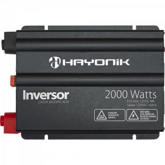 Inversor 2000W 12VDC/127V Onda Modificada Cinza Escuro HAYONIK por 0,00 à vista no boleto/pix ou parcele em até 1x sem juros. Compre na loja Mundomax!