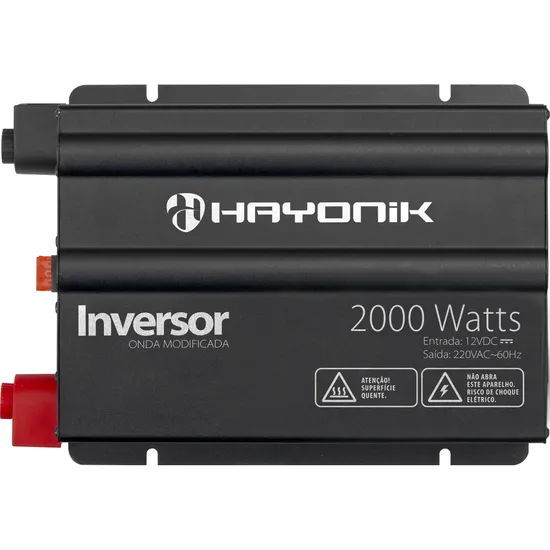 Inversor 2000W 12VDC/220V Onda Modificada Cinza Escuro HAYONIK (62396)