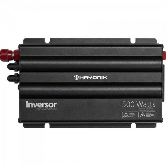 Inversor de Onda Modificada 500W 24VDC/127V Cinza Escuro HAYONIK por 0,00 à vista no boleto/pix ou parcele em até 1x sem juros. Compre na loja Mundomax!