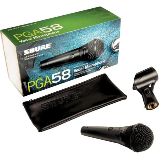 Microfone de Mão PGA58-LC Preto SHURE por 652,00 à vista no boleto/pix ou parcele em até 10x sem juros. Compre na loja Mundomax!