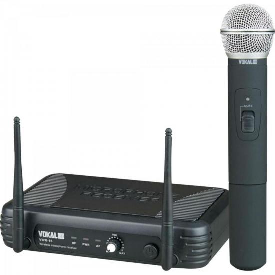 Microfone de Mão UHF VWR15M Preto VOKAL (62512)